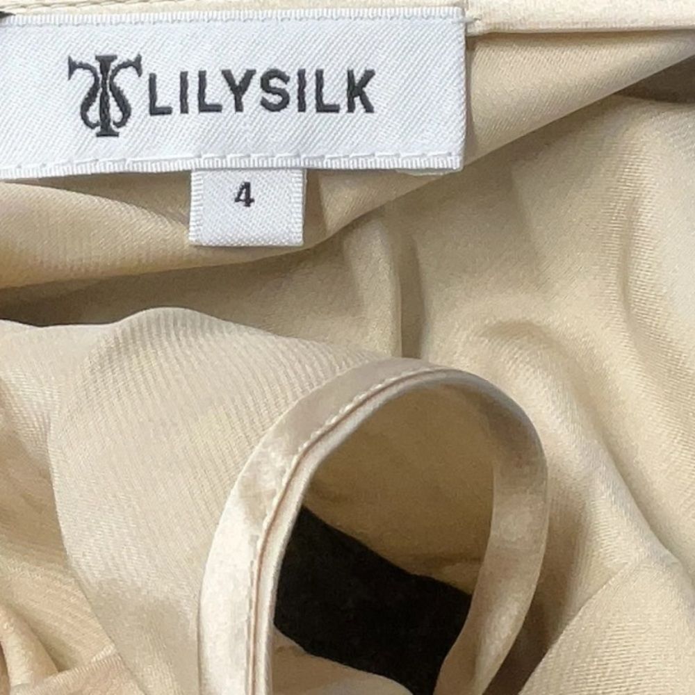 NEW Lilysilk Mulberry Silk Tie Strap Ivory Dress Size 4 - Picture 6 of 7